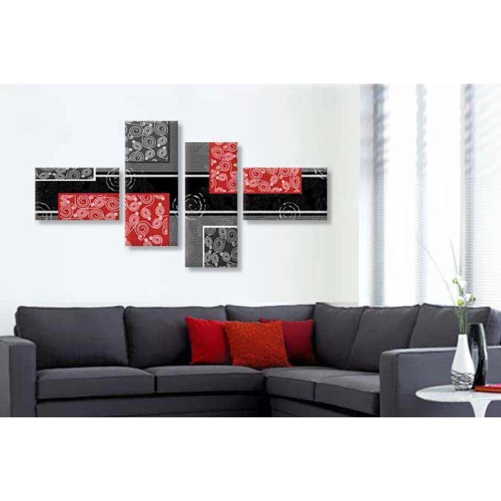 Tablouri canvas Abstract Rosu si Negru 3285