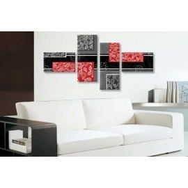 Tablouri canvas Abstract Rosu si Negru 3285