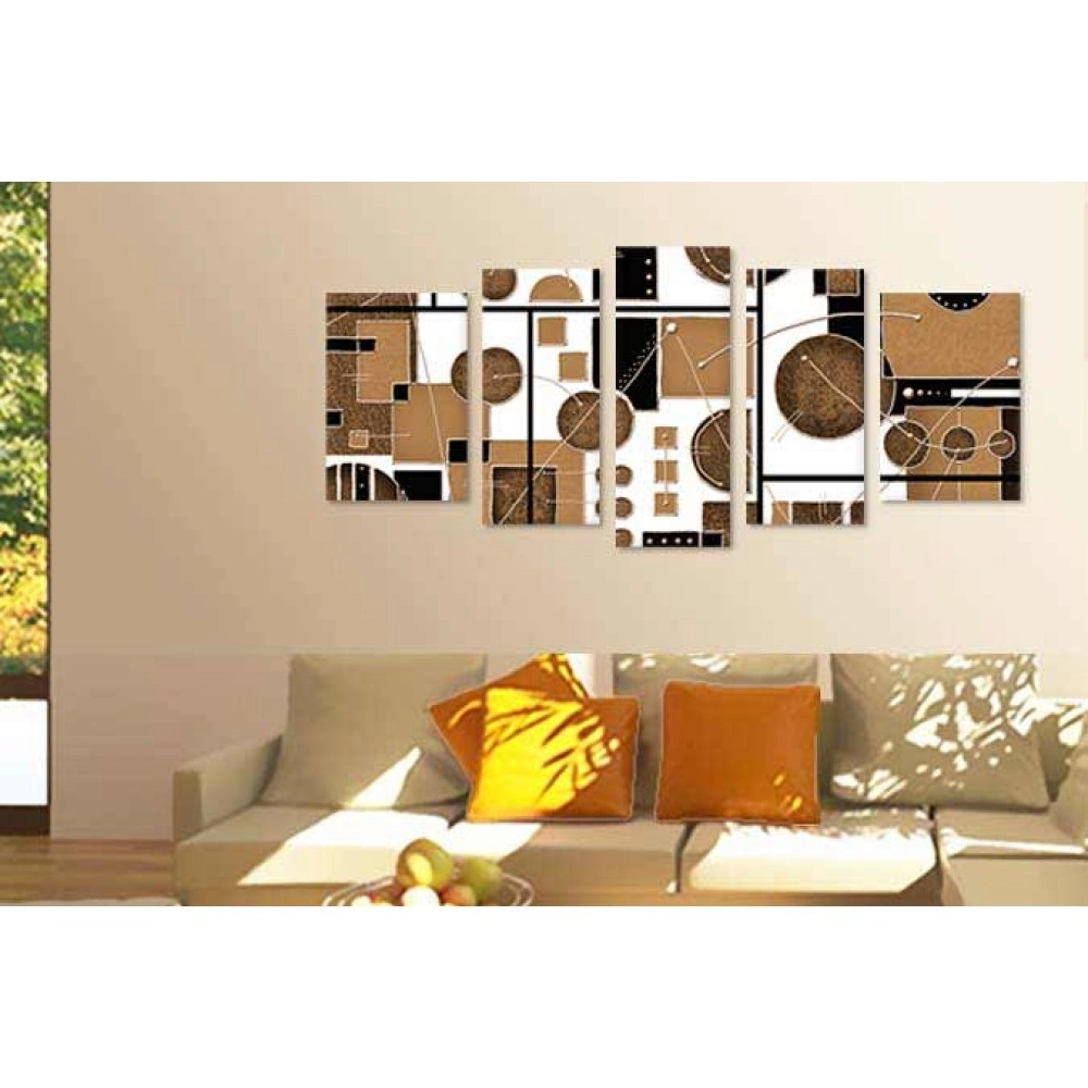 Tablouri canvas Abstract bej-negru 3624