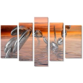 Tablouri canvas Abstract silver 6515