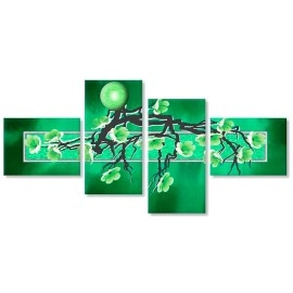 Tablouri canvas Flori abstract Verde 9048