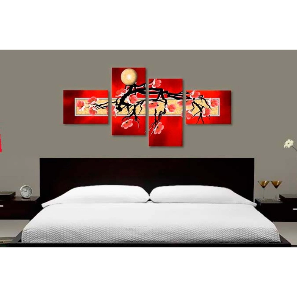 Tablouri canvas Abstract flori rosu 9048