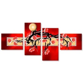 Tablouri canvas Abstract flori rosu 9048