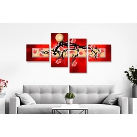 Tablouri canvas Abstract flori rosu 9048