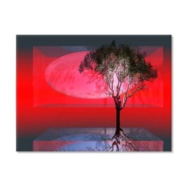 Tablouri canvas Copac Abstract rosu 39571