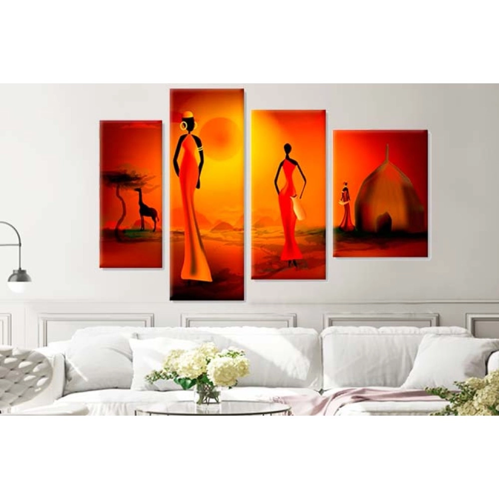 Tablouri canvas Siluete africane 2512