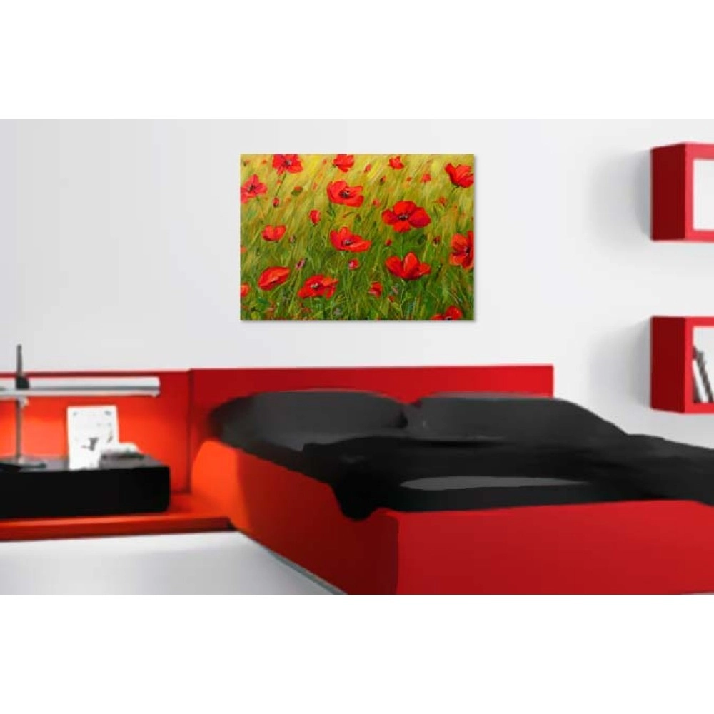 Tablouri canvas Barb camp cu maci 7050