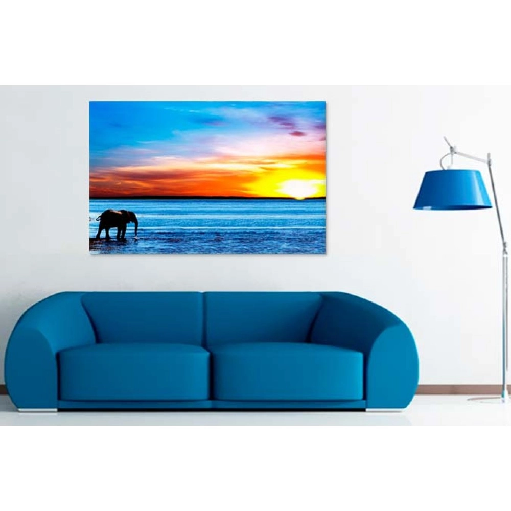 Tablouri canvas Elefant pe mal 47334