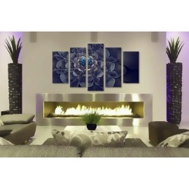 Tablouri canvas Fractal gri-albastru 2247