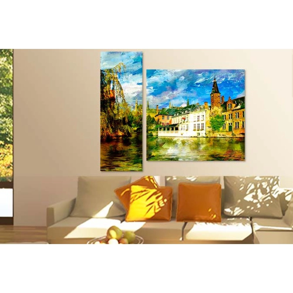 Tablouri canvas Case pe lac 5926