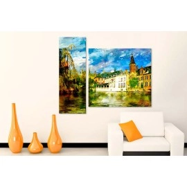 Tablouri canvas Case pe lac 5926