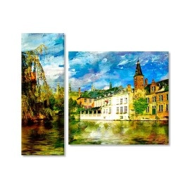 Tablouri canvas Case pe lac 5926