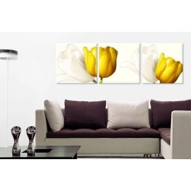 Tablouri canvas Lalele albe si galbene 22087