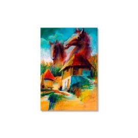 Tablouri canvas Cai si case 3320