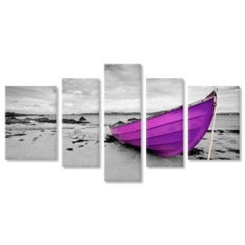 Tablouri canvas Barca pe nisip 51041 Mov