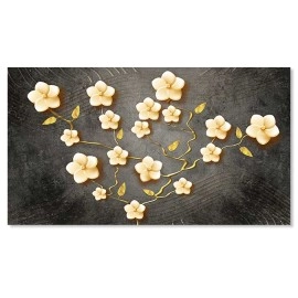 Tablou modern ramura cu flori bej