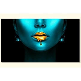 Tablou canvas auriu albastru 22133