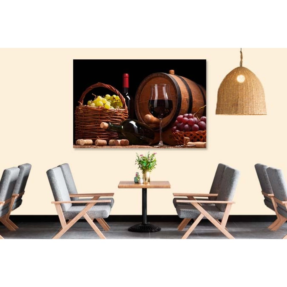 Tablou butoi vin si struguri 47121
