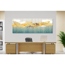 Tablou abstract canvas pene stropi aurii