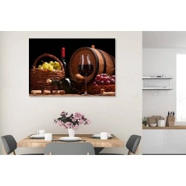 Tablou butoi vin si struguri 47121