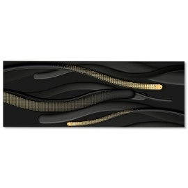 Tablou canvas abstract forme negre aurii