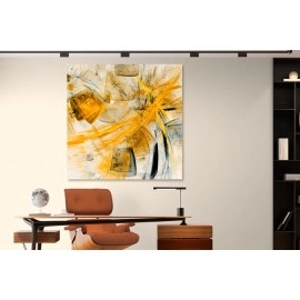 Tablou abstract forme galben aurii