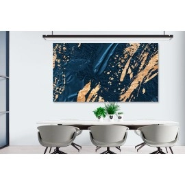 Tablou abstract albastru si auriu 44195