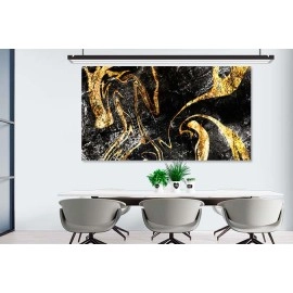 Tablou canvas abstract textura negru auriu