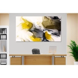 Tablou canvas watercolor galben auriu