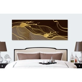 Tablou canvas abstract forme auriu maro