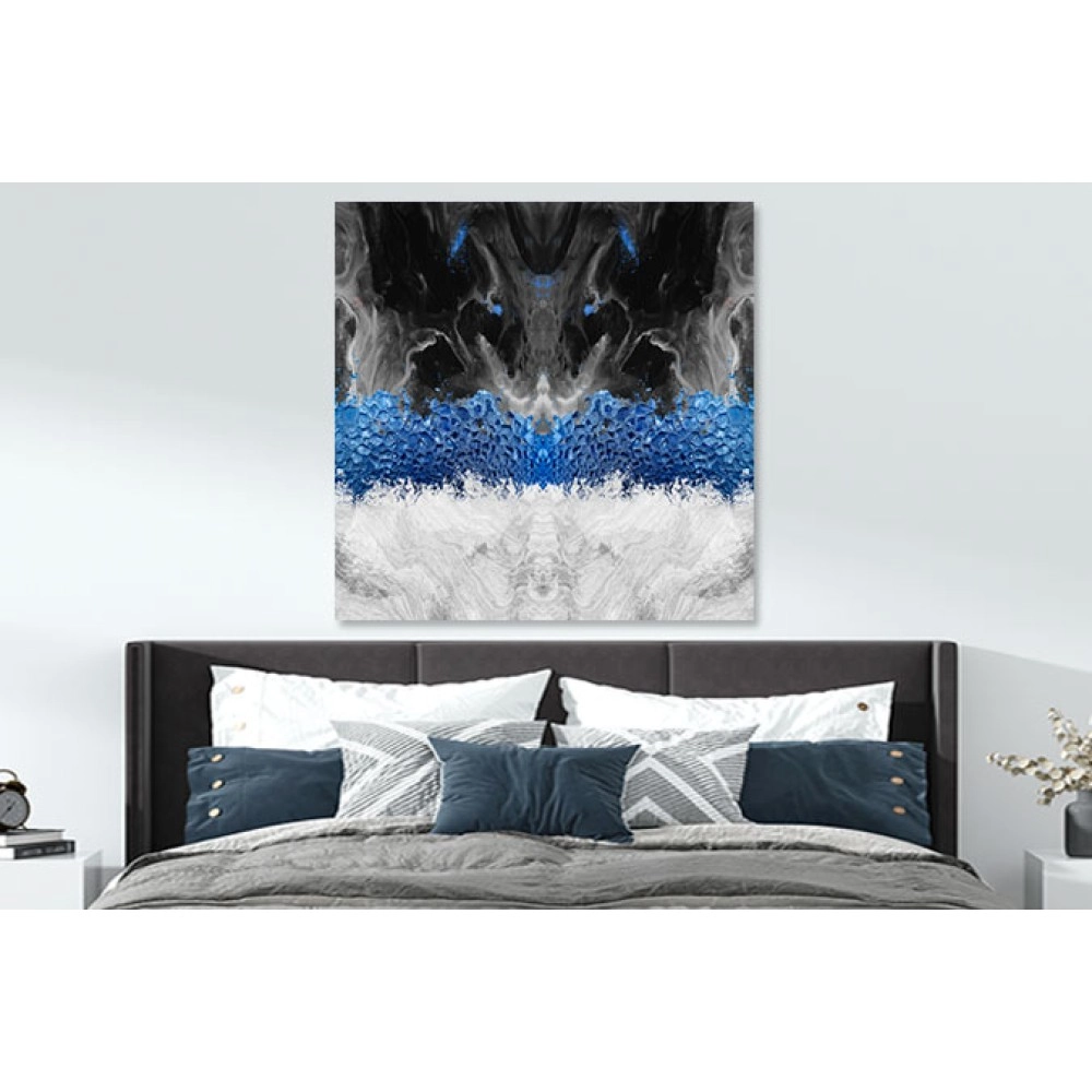 Tablou canvas modern negru albastru gri