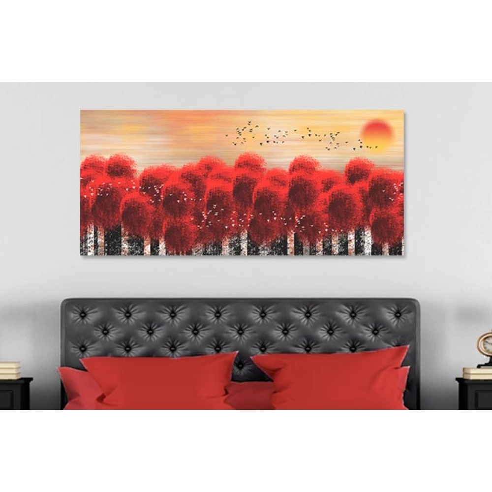 Tablou canvas peisaj copaci rosii