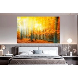 Tablou peisaj rasarit in padure 10100