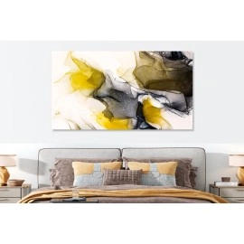 Tablou canvas watercolor galben auriu