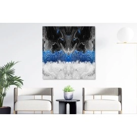 Tablou canvas modern negru albastru gri