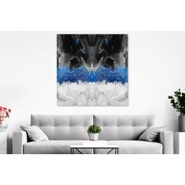 Tablou canvas modern negru albastru gri