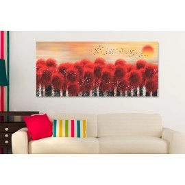 Tablou canvas peisaj copaci rosii