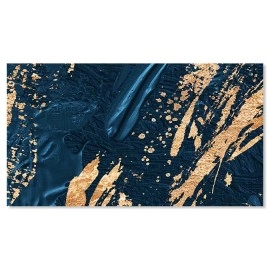 Tablou abstract albastru si auriu 44195