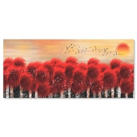 Tablou canvas peisaj copaci rosii