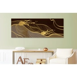 Tablou canvas abstract forme auriu maro