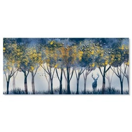 Tablou canvas peisaj padure cerb