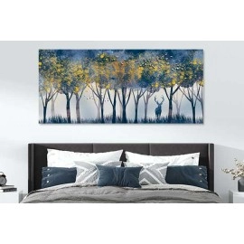 Tablou canvas peisaj padure cerb