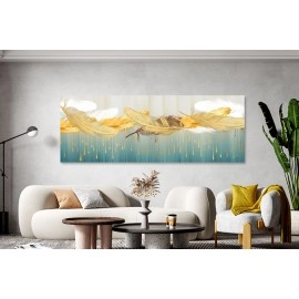 Tablou abstract canvas pene stropi aurii