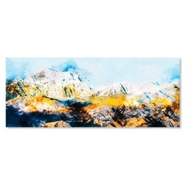 Tablou modern munte auriu bleu