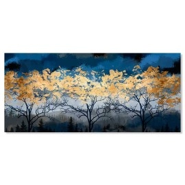 Tablou copaci cu frunze auriu-cupru