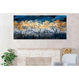 Tablou copaci cu frunze auriu-cupru