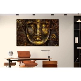 Tablou feng-shui auriu Budha om-aum