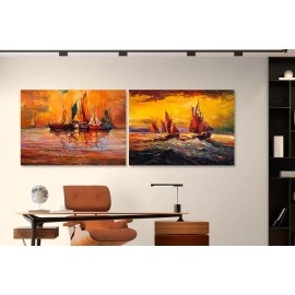 Tablouri canvas living barci 802581