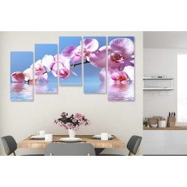 Tablouri canvas Orhidee fond blue 64087