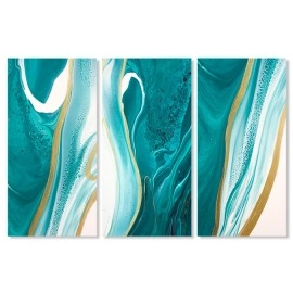 Tablouri canvas nuante turcoaz si auriu